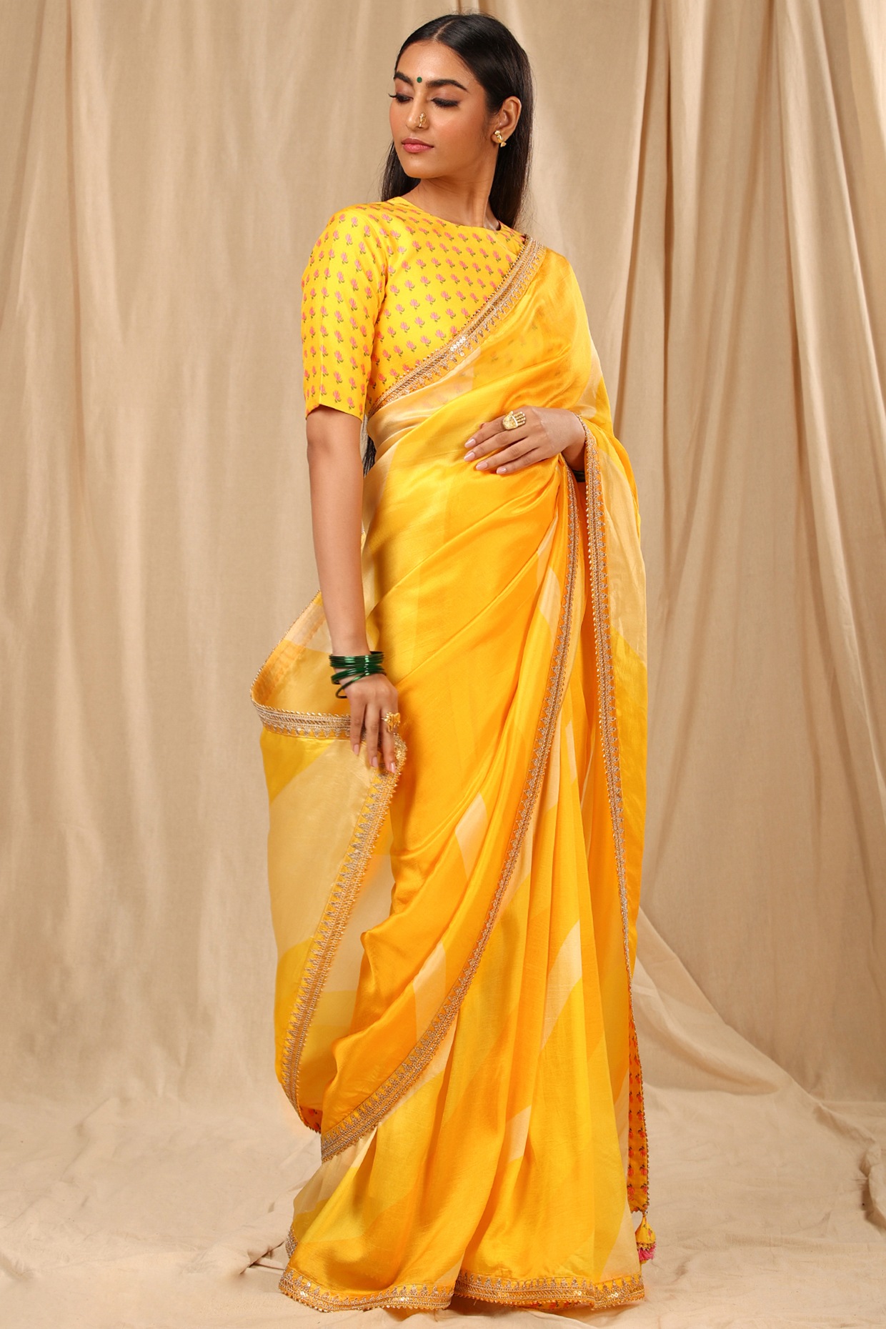 Mango Sorbet Saree | Raw silk, Raw silk saree, Saree