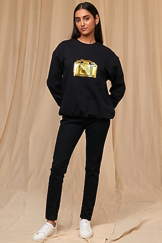 Black Printed Sweatshirt by Masaba