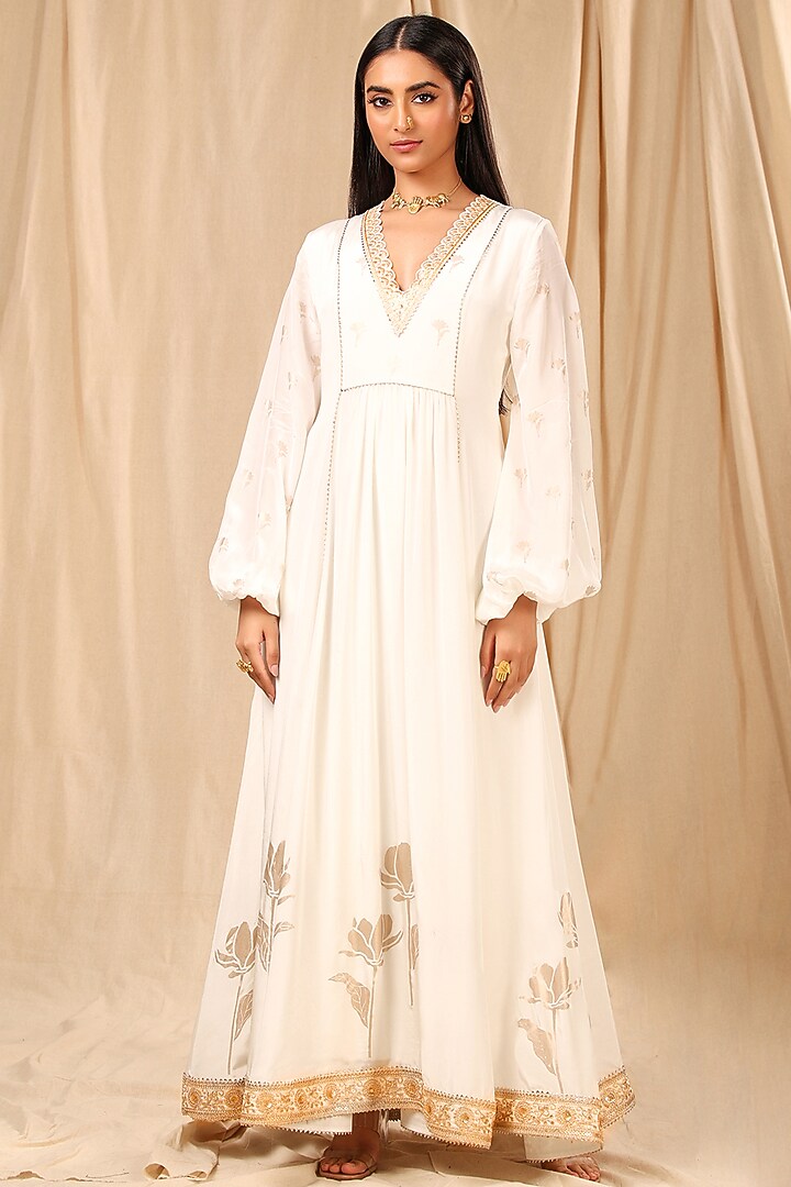 Ivory Embroidered & Printed Kurta Vacation Dress by Masaba at Pernia's Pop Up Shop