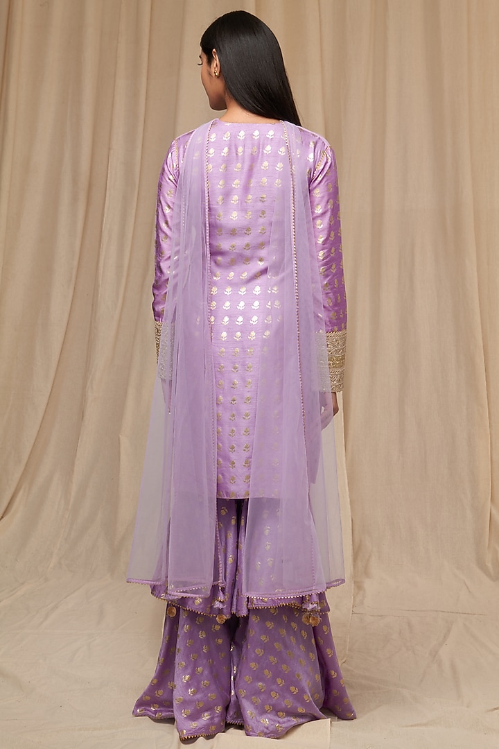 Lilac Raw Silk Gharara Set by Masaba at Pernia's Pop Up Shop
