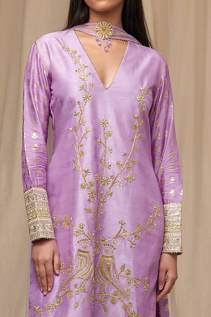 Lilac Raw Silk Gharara Set by Masaba at Pernia's Pop Up Shop