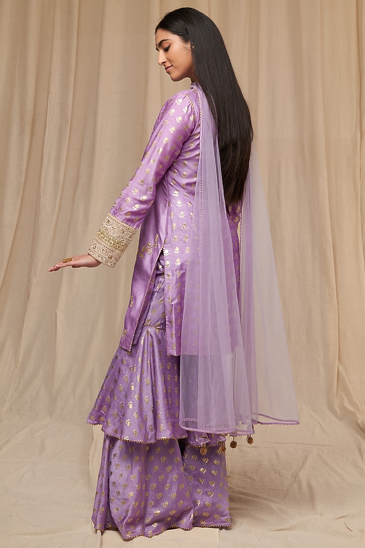 Lilac Raw Silk Gharara Set by Masaba at Pernia's Pop Up Shop