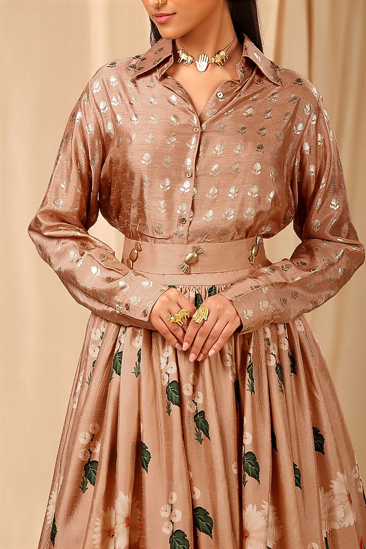Oatmeal Printed Wedding Lehenga Set by Masaba at Pernia's Pop Up Shop