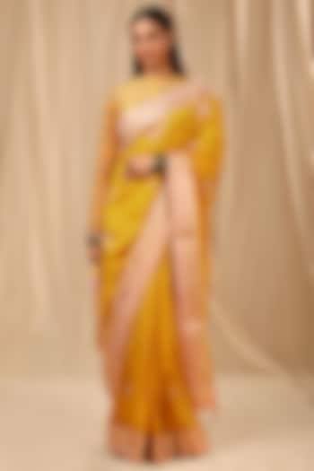 Florence Yellow Chanderi Silk Saree Set by Masaba