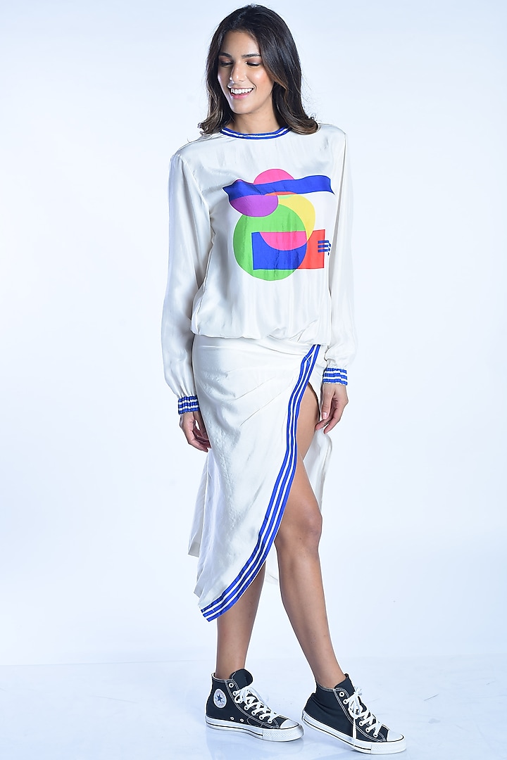 Ivory Sweatshirt Dress by MXS - Monisha Jaising X Shweta Bachchan Nanda