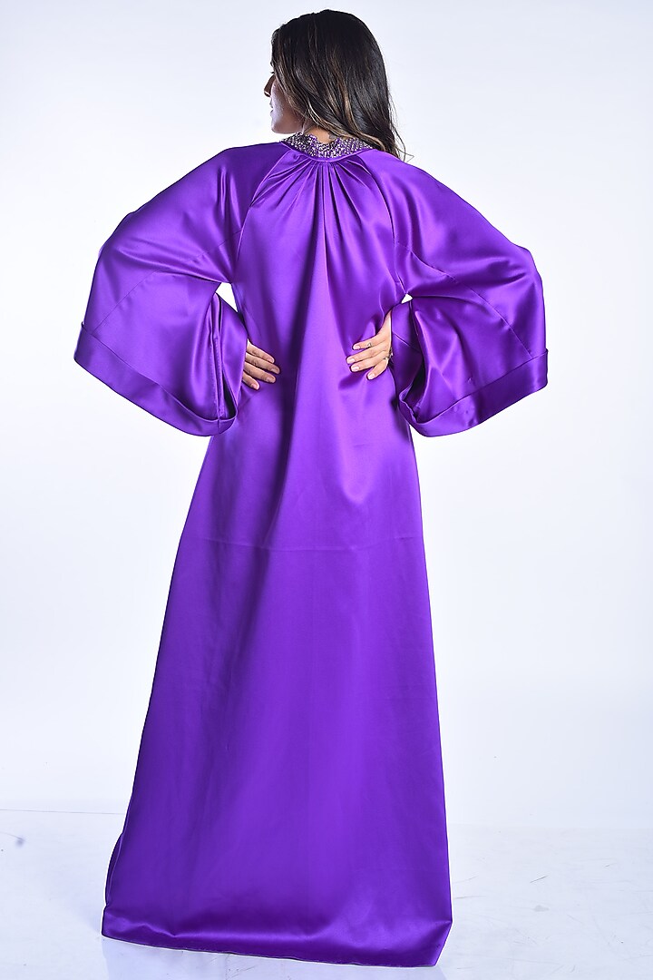 Neon Purple Embroidered Kaftan by MXS - Monisha Jaising X Shweta Bachchan Nanda at Pernia's Pop Up Shop