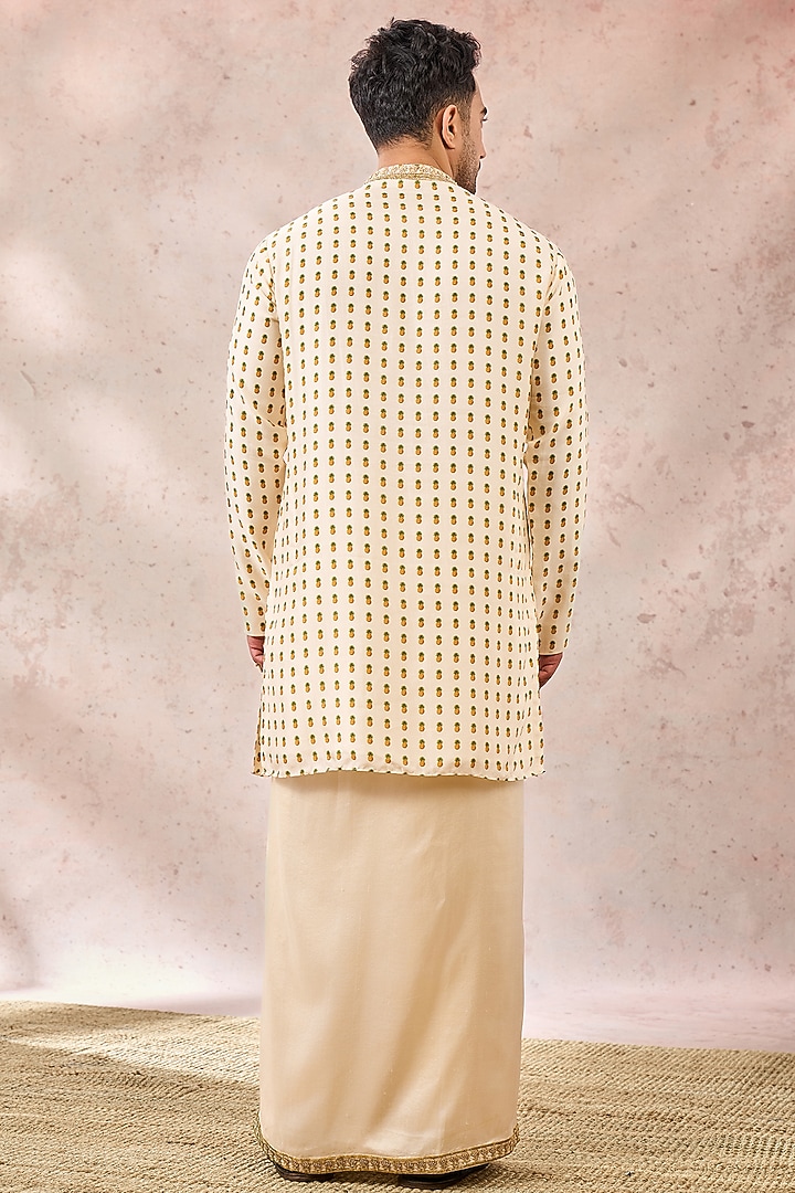 Ivory Viscose Raw Silk Kurta Set by Masaba Men at Pernia's Pop Up Shop