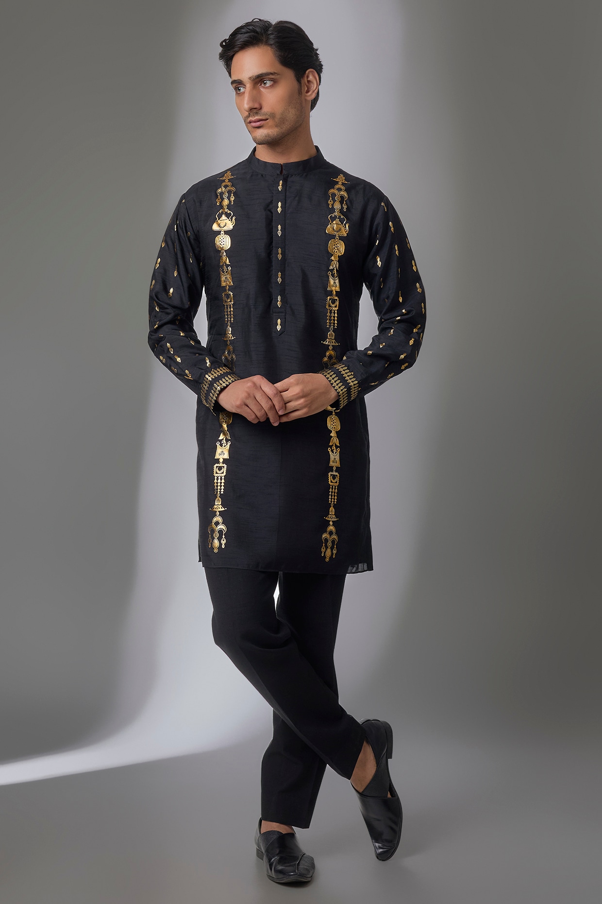 Masaba Black Viscose Crepe Kurta