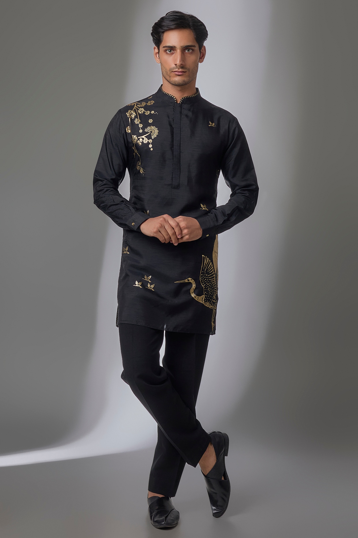 Masaba Black Viscose Crepe Kurta