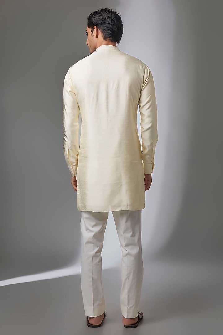 Ivory Viscose Crepe Kurta by Masaba Men at Pernia's Pop Up Shop