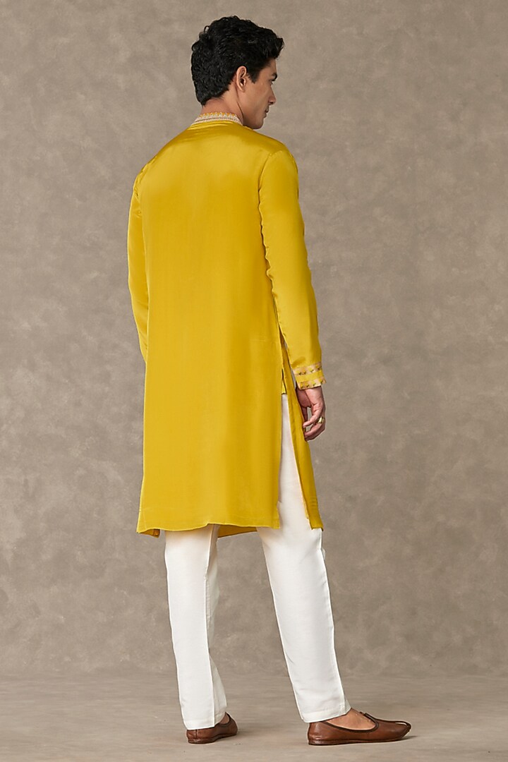 Corn Yellow Tissue Bundi Jacket Set by Masaba Men at Pernia's Pop Up Shop