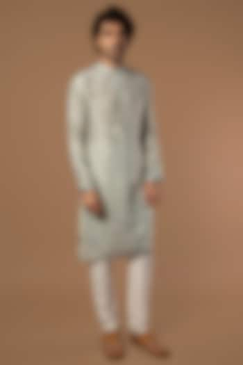 Fog Grey Printed Kurta Set by Masaba Men