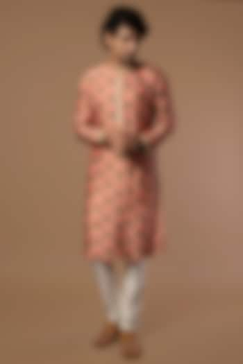 Dusky Pink Printed Kurta Set by Masaba Men