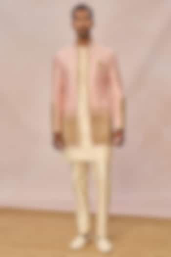 Pink Silk Embroidered Koti Set by Masaba Men at Pernia's Pop Up Shop