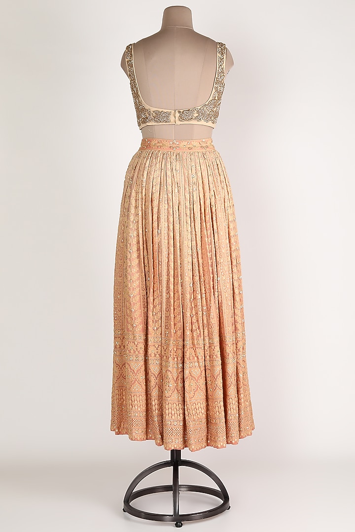 Orange Embroidered Wedding Lehenga Set by Premya By Manishii at Pernia's Pop Up Shop