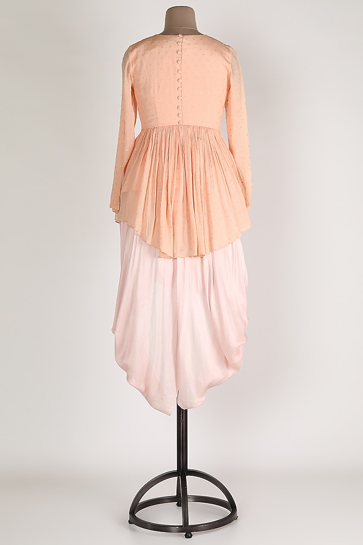 Peach Embroidered Dhoti Set by Premya By Manishii at Pernia's Pop Up Shop