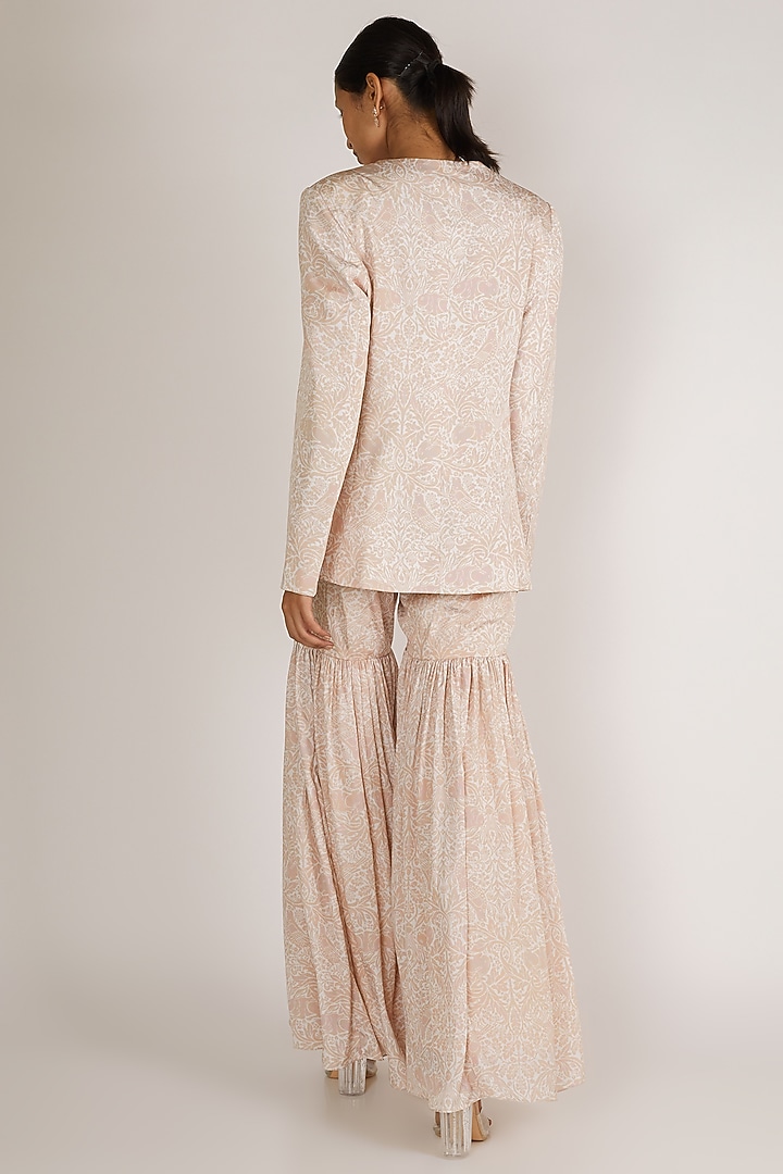 Nude Printed Party Wear Sharara Set by Premya By Manishii at Pernia's Pop Up Shop