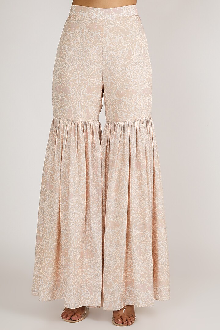 Nude Printed Party Wear Sharara Set by Premya By Manishii at Pernia's Pop Up Shop