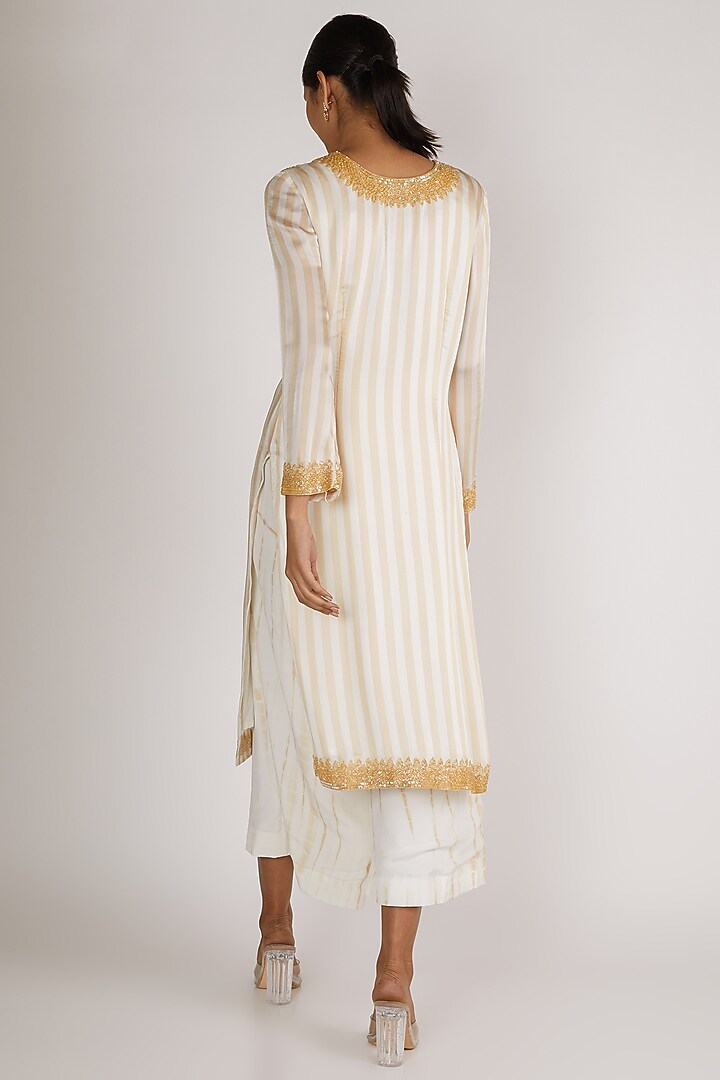 Gold Embroidered Kurta Set by Premya By Manishii at Pernia's Pop Up Shop