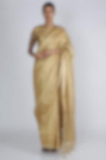 Gold Embroidered Saree Set by Premya By Manishii
