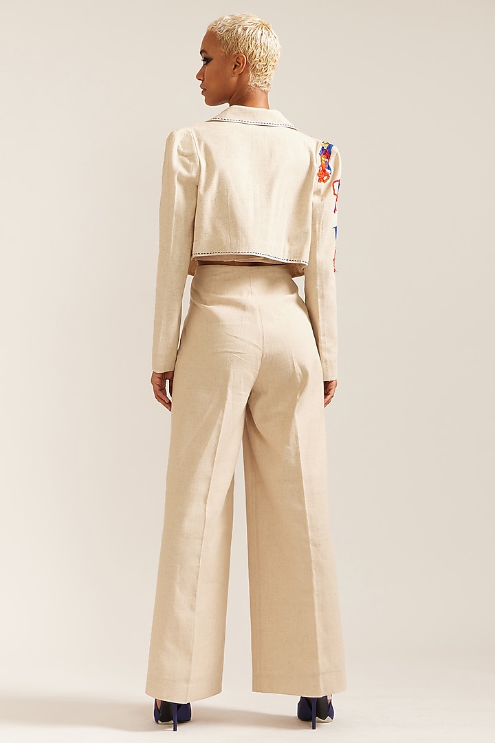 Beige Recycled Fabric Co-Ord Set by Mini Sondhi at Pernia's Pop Up Shop