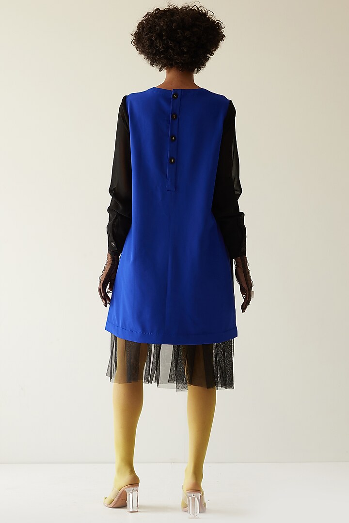 Black Embroidered Paint Stain Vacation Dress by Mini Sondhi at Pernia's Pop Up Shop