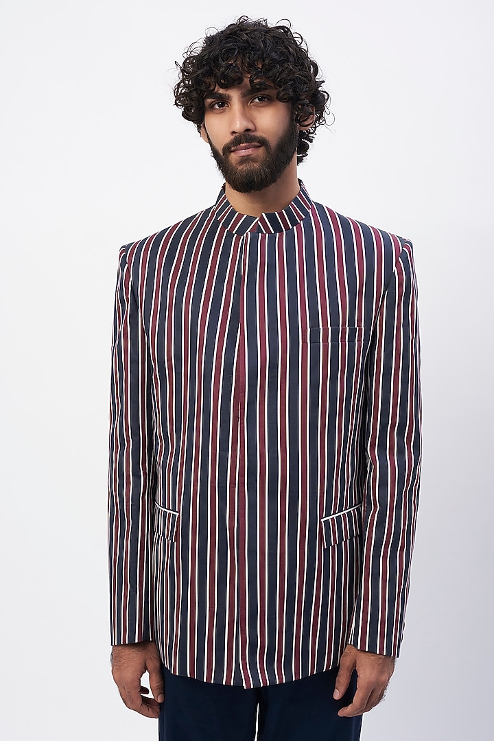 Maroon Printed Jodhpuri Jacket Set by MR. SHAH LABEL at Pernia's Pop Up Shop