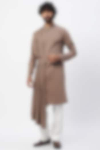 Muddy Brown Cotton Kurta Set by MR. SHAH LABEL