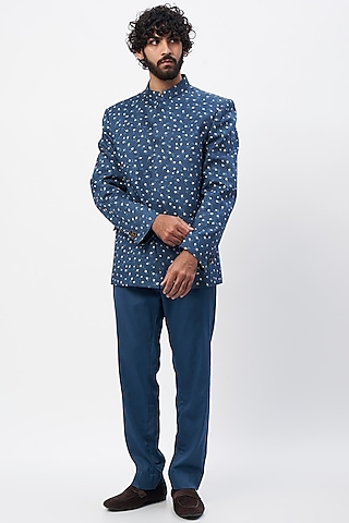 Buy Blue Bandhgala Suit for Men Online from India's Luxury Designers. 2024