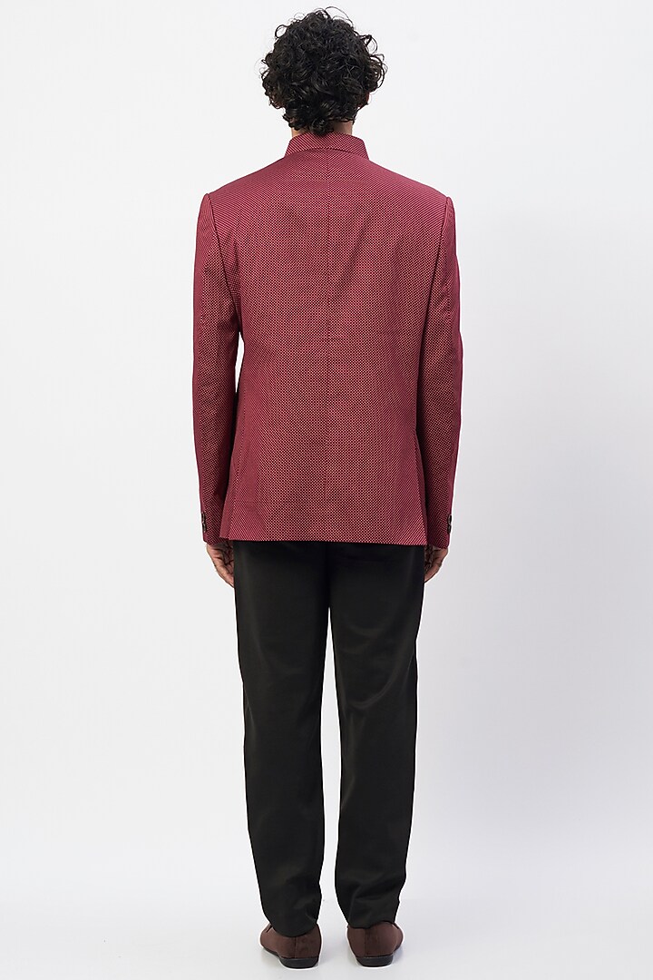 Maroon Printed Jodhpuri Jacket Set by MR. SHAH LABEL at Pernia's Pop Up Shop