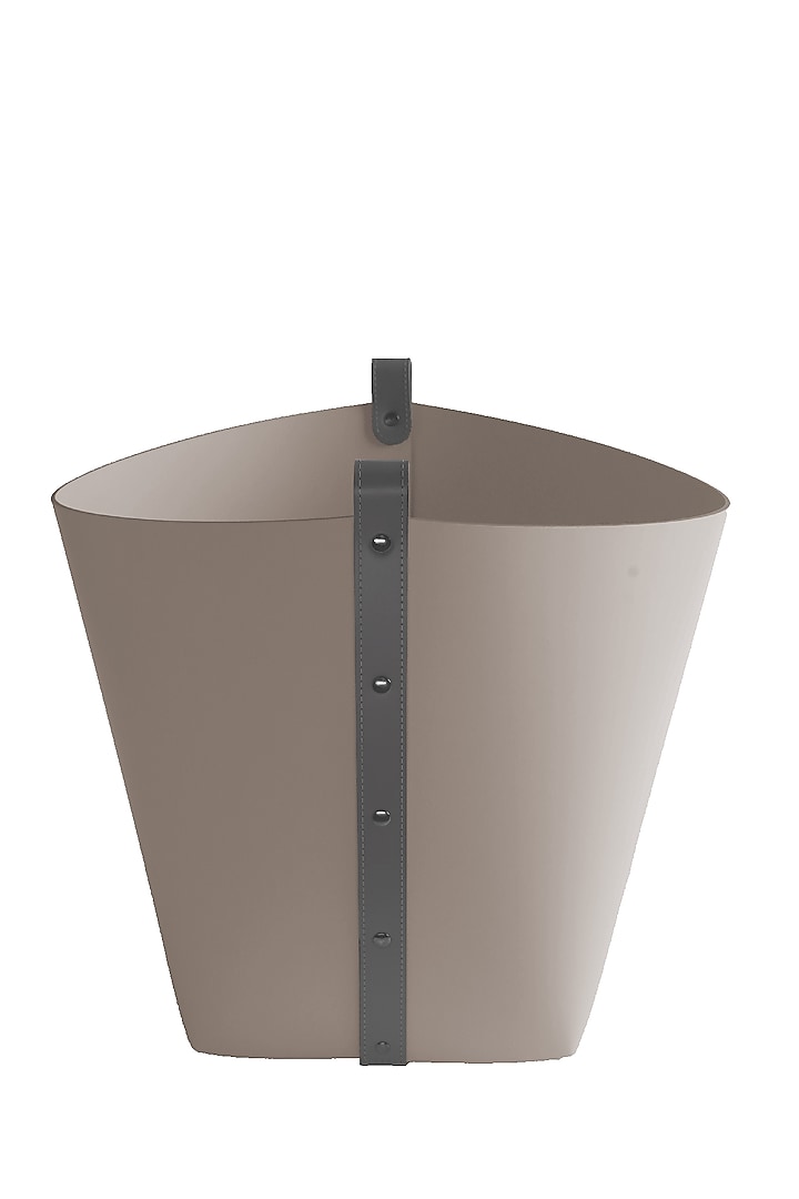Cream Regenerated Leather Basket by Maison Sia at Pernia's Pop Up Shop