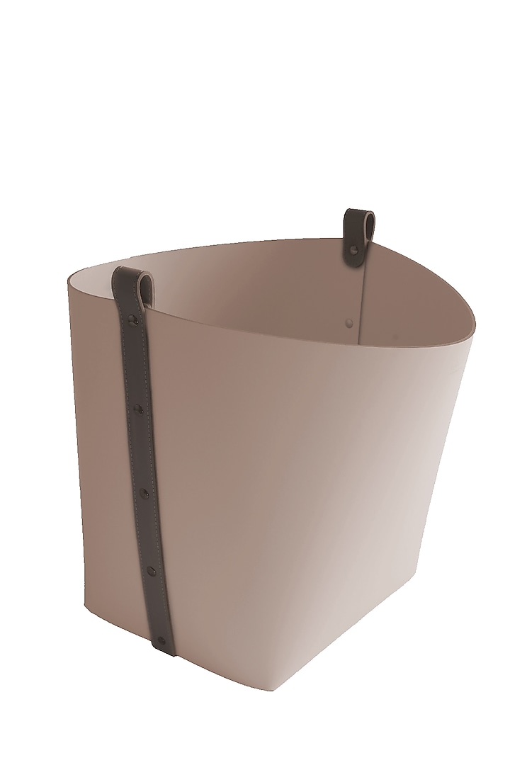Cream Regenerated Leather Basket by Maison Sia at Pernia's Pop Up Shop