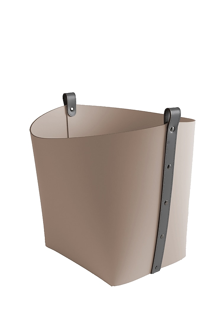 Cream Regenerated Leather Basket by Maison Sia at Pernia's Pop Up Shop