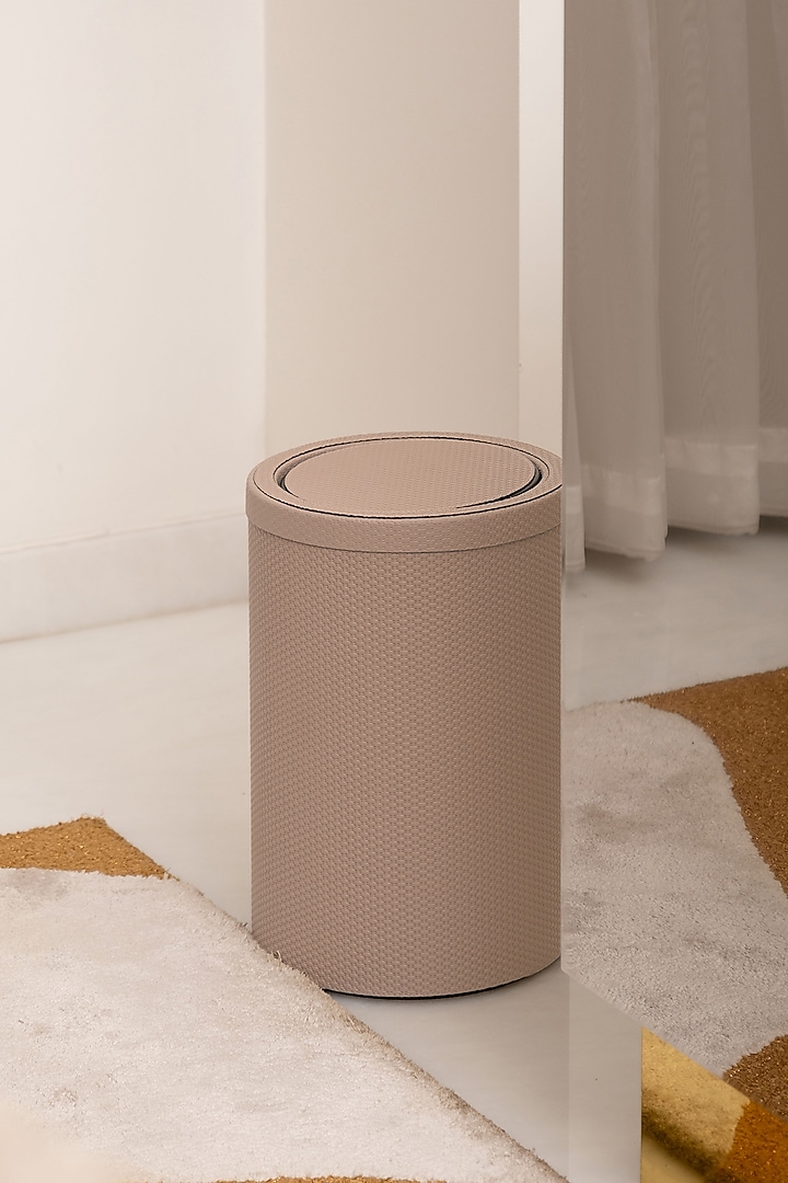 Dove Woven Leather Bin by Maison Sia at Pernia's Pop Up Shop