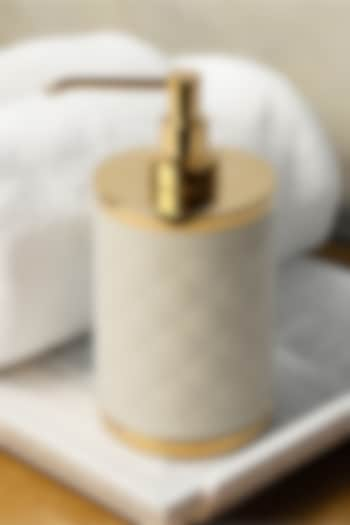 Ivory Woven Leather Bathroom Essentials by Maison Sia at Pernia's Pop Up Shop