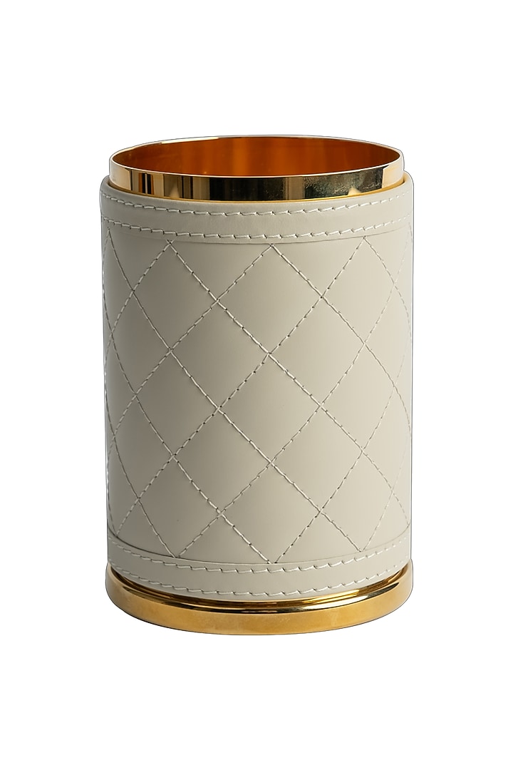 Ivory Woven Leather Box by Maison Sia at Pernia's Pop Up Shop