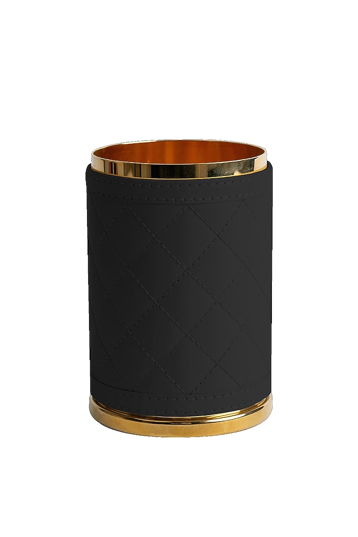Black Woven Leather Box by Maison Sia at Pernia's Pop Up Shop