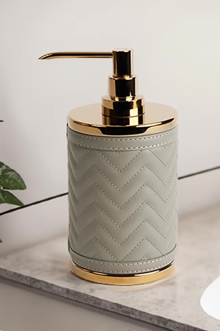 Grey Woven Leather Bathroom Essentials by Maison Sia at Pernia's Pop Up Shop