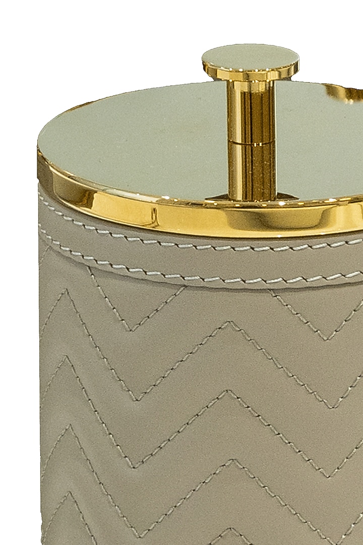 Grey Woven Leather Box by Maison Sia at Pernia's Pop Up Shop