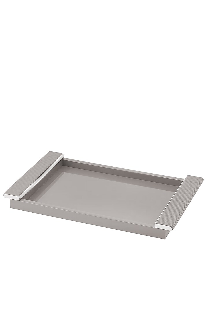 Grey Woven Leather Tray by Maison Sia at Pernia's Pop Up Shop
