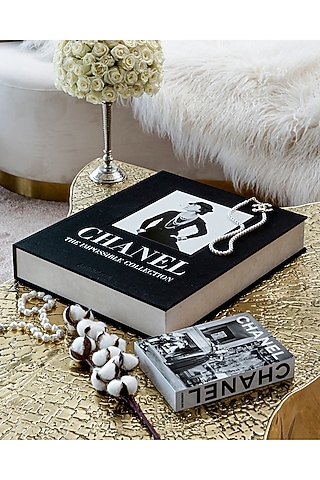 Black Linen Coffee Table Book by Maison Sia
