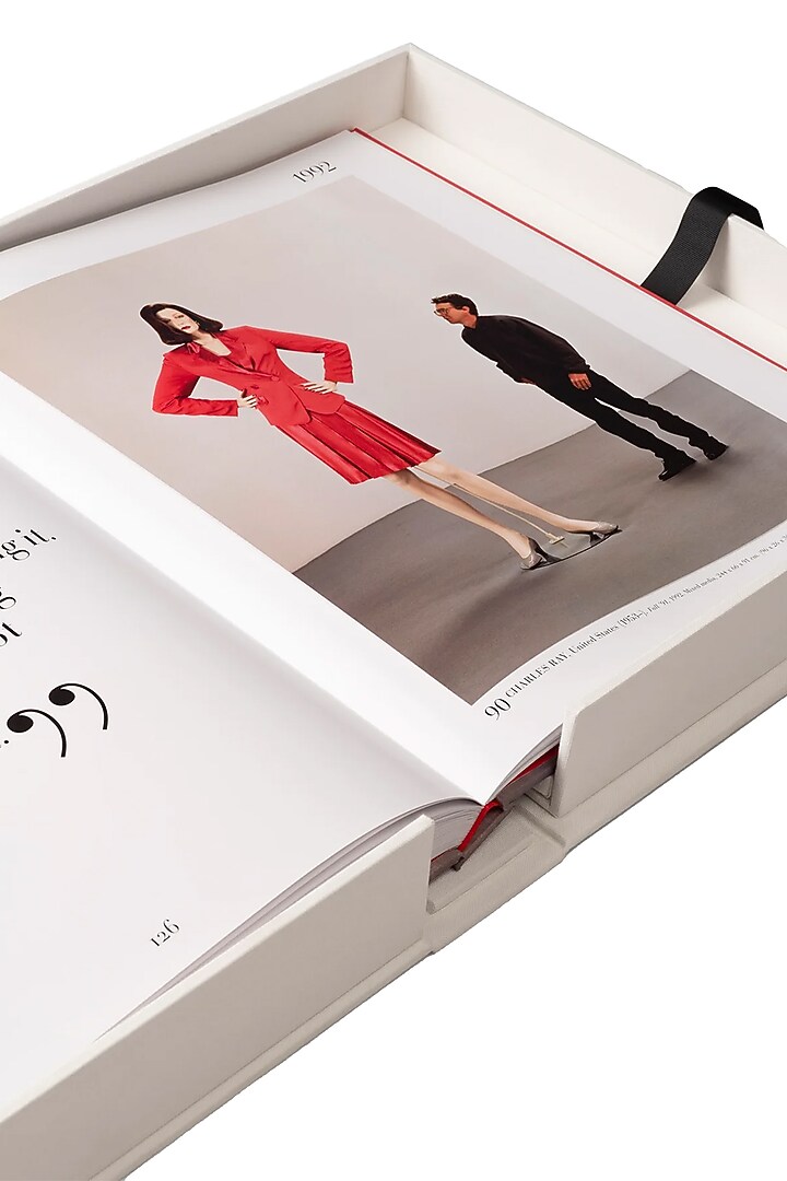 Ecru & White Linen Coffee Table Book by Maison Sia at Pernia's Pop Up Shop