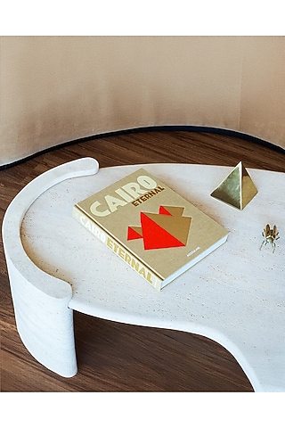 Ecru & White Linen Coffee Table Book by Maison Sia