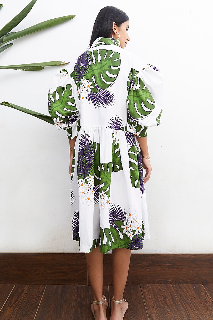 Multi-Colored Printed Midi Summer Dress by Studio Moda India at Pernia's Pop Up Shop