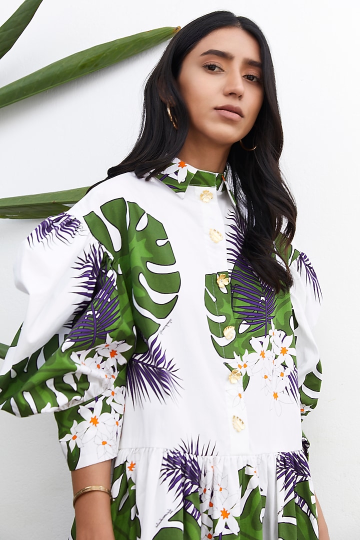 Multi-Colored Printed Midi Summer Dress by Studio Moda India at Pernia's Pop Up Shop