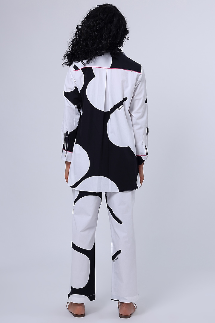 Black & White Cotton Printed Shirt by Studio Moda India at Pernia's Pop Up Shop