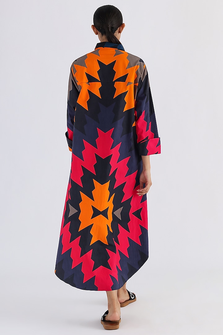 Black Poplin Printed Summer Dress by Studio Moda India at Pernia's Pop Up Shop