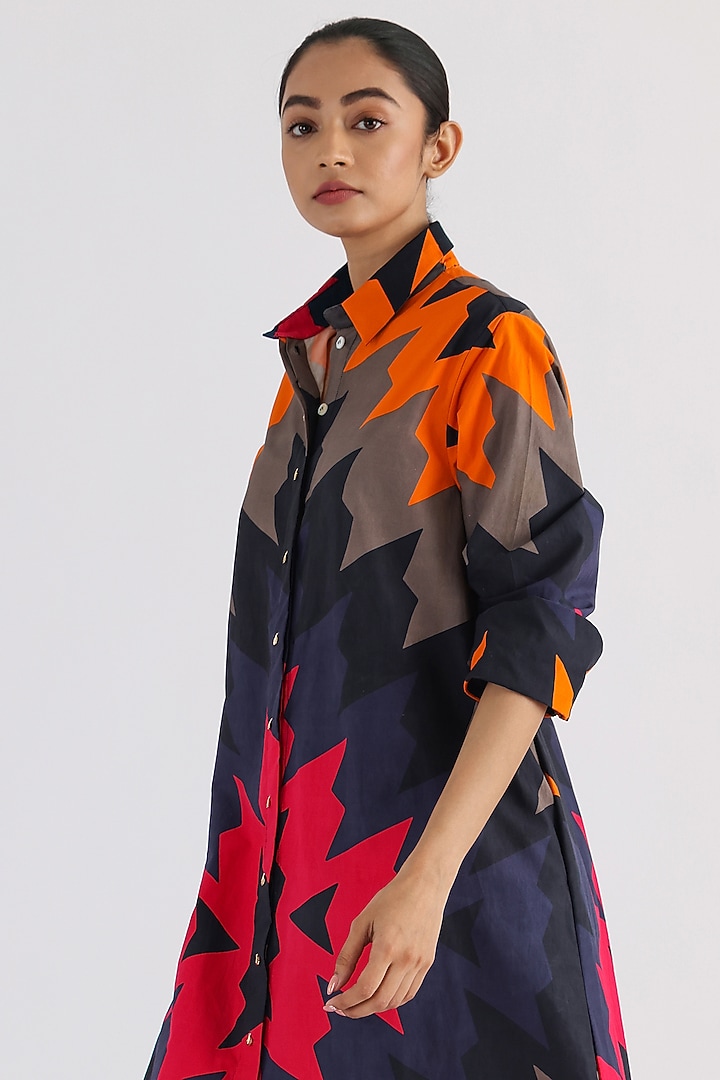 Black Poplin Printed Summer Dress by Studio Moda India at Pernia's Pop Up Shop