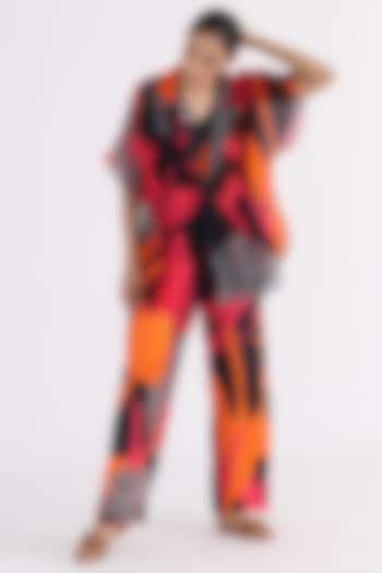 Black Organza Printed Short Jacket by Studio Moda India at Pernia's Pop Up Shop