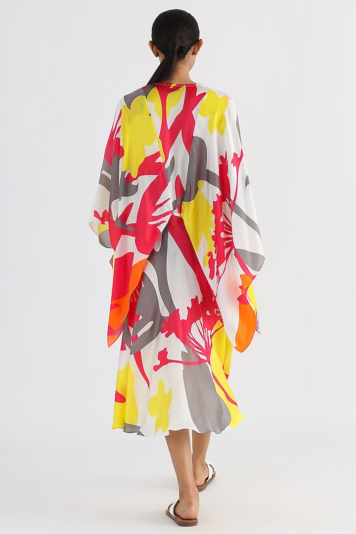 White Bemberg Printed Summer Dress by Studio Moda India at Pernia's Pop Up Shop